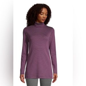 Lands’ End - Purple Strip Turtle Neck Tunic
